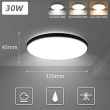 Remote Control Ceiling Light, Dimmable Smart Ceiling Lamp, Indoor Lighting, Large Ceiling Light, 30W/40W/50W LED Ceiling Light, 220V Remote Control Lamp, Suitable For Bedroom/Living Room/Kitchen/Hallway/Study/Balcony/Closet/Corridor/Entrance/Room/Stairs/Villa/Apartment, Choose The Appropriate Size Based On Usage Needs - Ceiling Light Three Colors Switchable - View 24