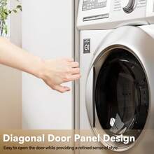 AYYDS Modern Washer And Dryer Cabinet With Storage Space – 96 X 62 X 90 Cm, Laundry Cabinet, Storage Space – Space-Saving Organizer For Kitchen, Bathroom (White) - 白 - 查看 6