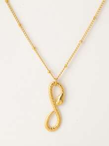 1 件不锈钢蛇形吊坠项链，无限符号蛇形项链，适合日常佩戴