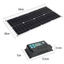 Solar Panel 12V 24V Battery Charger Flexible Charging Kit With Controller 2 USB Charger Caravan Camping Portable 250W 30A - Black - View 2