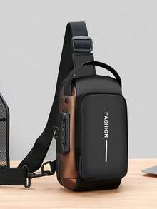 1 件装新款多功能男士胸包、运动/骑行单肩斜挎包带锁