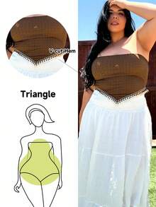 Truni Elyhuante_03 Women Sexy Casual Retro Elastic Knit Beaded Tassel Tube Top, For Pear Triangle Body Shape