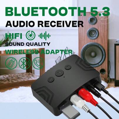 KZ VAORLO NEW USB Bluetooth 5.3 Audio Receiver Adapter Wireless Stereo Music 3.5mm AUX R/L RCA With Mic Support U-Disk Playback For Car Speaker Amplifier Desktop