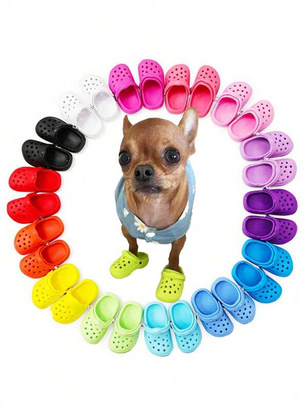 2 Stück/Set Mini Lochschuhe, klassisches Design Katze Hund Haustier Fotografie Zubehör, süßes & lustiges Spielzeug geeignet für kleine Haustiere