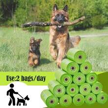 GWT Dog Poop Bags Rolls 9"X13" - Certified Home Plant Based Rolls, 120 Count Pet Waste Bags, Ideal For Outside And Backyard, Includes 8 Convenient Bags - 白色 - 查看 6