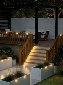 أضواء السلالم بالطاقة الشمسية، أضواء السلالم بالطاقة الشمسية ذات الضوء الدافئ، أضواء خارجية بالطاقة الشمسية، إضاءة من الغسق إلى الفجر، مناسبة لسلالم الحديقة والأرصفة والأبواب الخارجية والأفنية