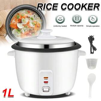 Electric Rice Cooker - 1L (5.5 Cup) Keep Warm Function, Removable Non Stick Bowl, Easy To Clean,  Measuring Cup & Spoon Inc, Energy Saving