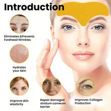 Eelhoe Forehead Wrinkle Patch Anti Wrinkle Pad Forehead Skin Massage Reduce Fine Lines Wrinkles Smooth Out Skin Texture On Your Forehead Forehead Care Patch - 黃色 - 查看 4