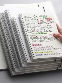 A5、B5、A4 格線彈性帶螺旋裝訂筆記本，學校用品，返校季 - 白色 - 查看 6