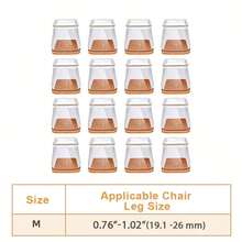 24/16/12/8/4pcs Square Chair Leg Floor Protectors - Silicone Furniture Pads, For Hardwood And Tile Floor Protection, Anti-Slip Chair Leg Covers, Transparent Polished Finish, Noise-Reducing And Scratch-Resistant Chair Leg Protectors