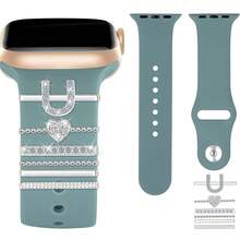 6 Peças/Conjunto Letras de Strass de Liga A-Z Adequadas para Pulseira de Silicone do , Anel Decorativo com Letra em Formato de Coração