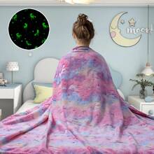 A Flannel Luminous Blanket, Children's Blanket, Nap Blanket, Travel Blanket, Colorful Unicorn Pattern, Soft And Comfortable, Is A Holiday Gift For Children.