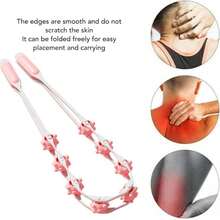 Masaj portabil pentru spate, umăr, gât și mușchi, rolă de masaj pentru fizioterapie fitness, rolă de tragere cu mărgele pentru picioare, masaj pentru spate și talie