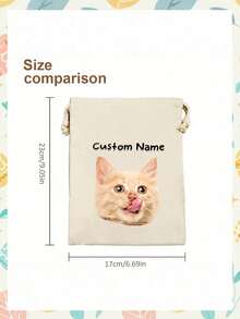 1 Stück personalisierte Katzen-Foto-Kosmetiktasche, süßes Katzen-Thema Geschenk, kleine Haustierliebhaber Reise-Kosmetiktasche, Reißverschlusstasche, geeignet für Teenager, Töchter, Schwestern, lustige Haustier-Zubehör Geburtstags-Weihnachts-Deko Kosmetik-Aufbewahrungstasche, Mini-Kosmetiktasche, Reise-Kosmetikkoffer, personalisierte Kulturtasche, leicht & bequem - Beige - Übersicht 4