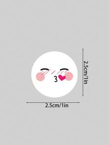 500张/卷 可爱搞笑8种表情玩具笑脸贴纸 老师和孩子奖励标签封口贴 - 白色 - 查看 2