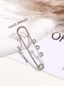 5枚/10枚 2英寸 3孔 银色/金色金属胸针别针，DIY胸针配件 办公配饰 衬衫外套饰品 圣诞节万圣节服装别针 趣味可爱教师礼物 服装配饰 包包挂饰