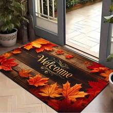 Maple Leaf Pattern Welcome Doormat, Entrance Mat, Non-Slip, Dirt-Resistant, Easy To Clean, Suitable For Home Decor