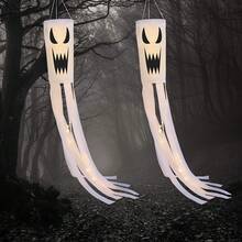 1pc Halloween Outdoor Yard Decoration Ghost Wind Bag - Battery Free, Suitable For Holiday Party Yard, Home Entrance, Office And Window Decor