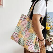 Women Shoulder Bags - 黑底刺繡大花(腋下包) - 查看 6