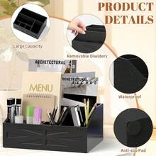 Large Mail Organizer Countertop, Farmhouse Desk And Kitchen Countertop Storage, Letter Sorter, Desk Mail And Bill Organizer, Desktop File And Paper Holder - màu đen - Xem 3