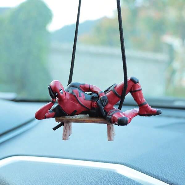 Disney Disney - Marvel Super Heroes / Disney Tree Man Groot / Marvel Cartoon Deadpool Car Rearview Mirror Decoration - Red And Black Action Figure With Sword, Durable PVC Car Interior Decoration, Perfect Holiday Gift For Marvel Fans, Car Decoration, Playful Design, Sturdy Construction, Women's Fashion Accessories / Home Decor / Birthday Gift, Great For Christmas, Halloween, New Year