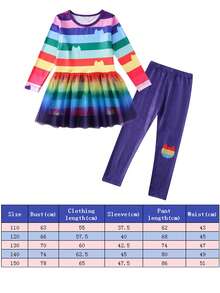 2件套 女孩生日派对、万圣节嘉年华服装连衣裙+裤子 - 彩色 - 查看 7