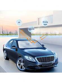 汽车遮阳帘，防紫外线隔热挡风玻璃遮阳板，停车遮阳帘 - 黑色-遮陽傘 - 查看 3