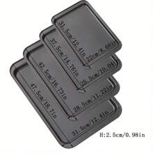 1 pieza Bandeja de hornear de tamaño grande, molde para hornear pan francés tipo baguette, hoja de acero al carbono rectangular para horno profundo, disponible en tamaños grande y mediano, adecuado para asar al aire libre, hornear pasteles, pan, pizza, etc.