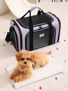 1pc Portable Foldable Pet Carrier Bag For Small Dogs And Cats Up To 20lbs, Airline Approved Soft-Sided Dog Cat Travel Bag With Breathable Mesh Panels And Zipper Openings, Lightweight And Durable Pet Tote With Shoulder Strap And Top Handle, Ideal For Airplane, Car, Commute, Outdoor Picnic, Camping, Vet Visits, Pet Travel Essentials For Women And Men Cat Carrier Cat Bag