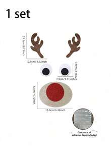 1 Set - Decoración navideña linda: Pegatinas de fieltro de Papá Noel, muñeco de nieve y reno de dibujos animados para puerta/ventana, accesorios para escaparate de tienda, pegatinas navideñas, pegatinas navideñas de fieltro, pegatinas desmontables de muñeco de nieve navideño para puerta/ventana