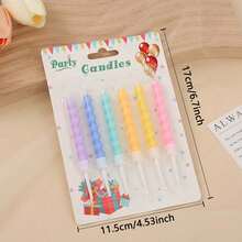 6 件/12 件马卡龙彩色女孩主题生日蜡烛和 6 件/12 件/24 件闪光点直棒生日蜡烛、螺旋蛋糕装饰、糖果色扭曲旋转蜡烛用于蛋糕装饰、派对蜡烛、可爱蜡烛适合生日派对、婚礼、聚会、面包店装饰、氛围摄影道具。 - 彩色 - 查看 11