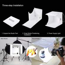 20cm Portable Photo Light Box - Mini Photography Studio With 6 Backdrops, Super Bright LED Lights & Carrying Case (Waterproof Background Screen),Perfect Christmas Gift - 彩色 - 查看 5