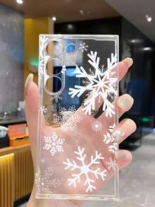 1 chiếc ốp lưng điện thoại mềm hình bông tuyết Giáng sinh, tương thích với iPhone 17/17 Air/17 Pro/17 Pro Max, Honor, Redmi, Galaxy A04e/12/A13/A14/A34/A50/A52/A53/A54/S21/S22/S23/S24/S25/S25Ultra, 6A/7A/8A, 12T/13T - Trong sáng - Xem 6