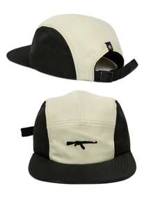 Five 5 Panel Anth Co Original Cap - Ak47 Black And Beige: Streetwear Straight Brim Adjustable Lightweight Maximum Comfort High Quality - 黑色 - 查看 2