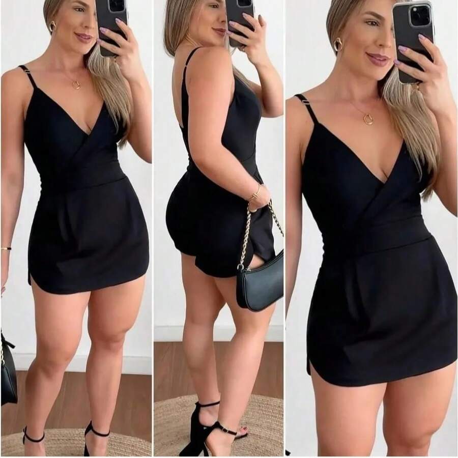 Women's Jumpsuit Tailored Fabric New Collection - màu đen - Xem 1