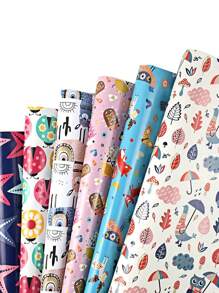 1set 6 Sheets Gift Wrapping Paper With Accessories,Holiday Gift Wrapping Paper,Birthday Gift Box Gift Wrapping DIY, Gift Wrapping Paper For Birthday, Holiday, Wedding, Party,Gift Wrapping