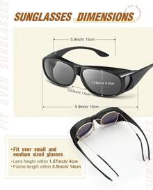 3Pcs Fit Over Sunglasses Men Women Polarized Lens Wrap Over Glasses Driving Sport Oversize Eyeglasses - Stylish Color - 查看 2