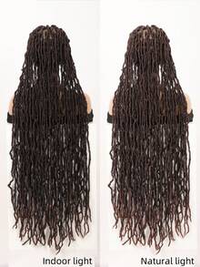 40 Inch Full Lace Square Braid Wig, Women's Braided Wig With Baby Hair, Synthetic Lace Front Braid Wig, Suitable For Everyday Wear - Multicolor - View 11