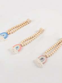 1 Piece Rainbow Magnetic Curtain Strap, Simple And Modern Style, No Drilling Or Installation Required, Cozy Nursery Magnetic Window Decoration Rope Baby Shower Home Decoration Gift, Baby Room Curtain Decoration, Nursery Decoration, Party Decoration, Baby Party Supplies - Multicolor - View 7