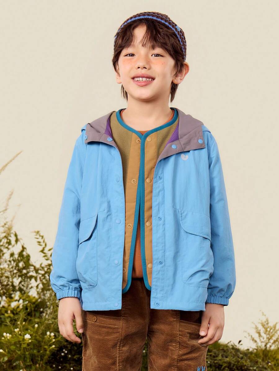 mini bala Áo khoác chống gió, chống nước, có mũ trùm đầu cho trẻ em SoftSkin Unisex ngoài trời - đại dương xanh - Xem 1