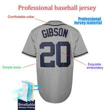 Kekambas Josh Gibson Jerseys #20 Homestead Grays National League Baseball Jersey Casual Sports Shirt Button Embroidered Training Match Sports Baseball Shirt - Grey - View 3