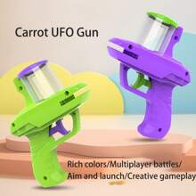 1pc 3+ Kids Educational Soft Disc Carrot Blaster, Soft Bullet For Parent-Child Skirmish, Outdoor Playtime Stress Relief Toy, Includes 14 Soft Bullets, Colors May Vary, Packaging May Vary - Multicolor - View 14