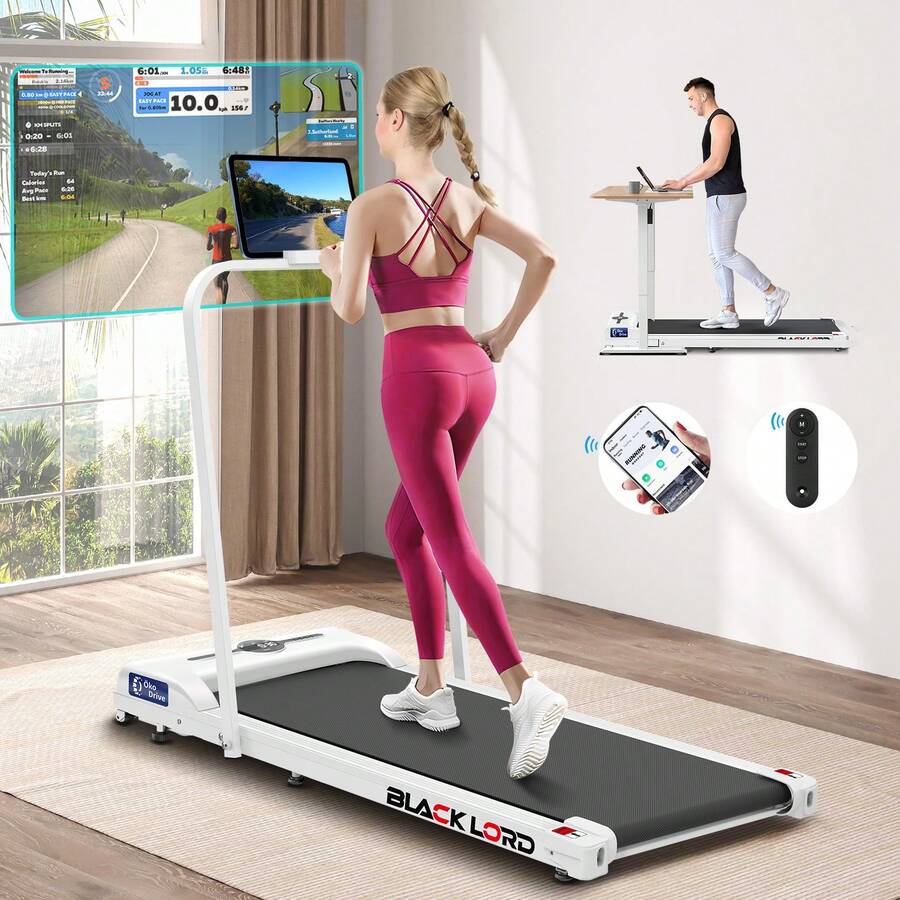 BLACK LORD Treadmill Walking Pad Gym Fitness Foldable - White - View 1