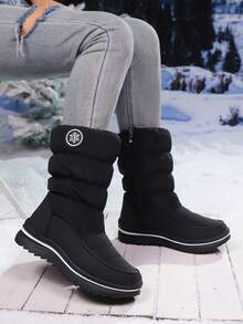 Women's Snow Boots, Warm Thermal Lined Thick Anti-Slip Cold-Proof Comfortable Winter Snow Boots - Black - View 6