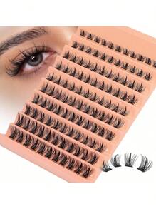 8-16mm Thick Segment Cluster False Eyelashes, Curled, Anime-Inspired, Dense, European & American Style