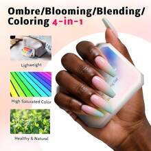 Sponge Pat Paint Nail Gel, 9 Colors Ombre Nails Gradient Gel Nail Blush Blooming Aura Nails Drawing Stripper Floral Painting Nail Art, No Wipe, UV/LED Curing (9 Colors H) - 紅色 - 查看 9
