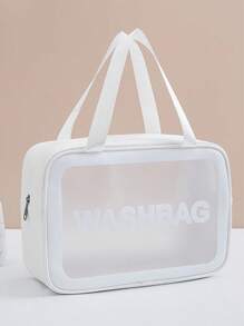 3件/1件防水洗漱包，化妆包，大号透明化妆包，化妆品收纳包，旅行浴室收纳PVC加厚洗漱包，护肤品收纳包，便携式旅行包，大容量（白色） - 米色 - 查看 3