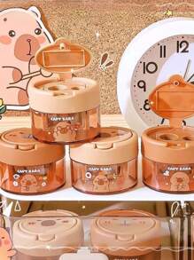 1pc/3pcs/5pcs Cute Capybara Shaped Manual Pencil Sharpener, Random Color & Style, Creative Flip Cover Pencil Sharpener, Cartoon Handheld Pencil Sharpener Suitable For School And Office Use, Suitable For Pencils And Cosmetic Pencils, Compact Pencil Sharpener, Desktop Decor Portable Pencil Trimmer, Student Learning Supplies Gift, Loved By Children, Boys, Girls, School Supplies Back To School