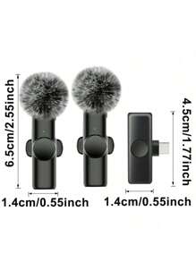 Wireless Lavalier Microphone For Phone TypeC Lapel Mics Plug-Play 2.4G Ultra-Low Delay Built-In Noise Reduction Chip Working Time For Video Recording Interview Podcast Vlog