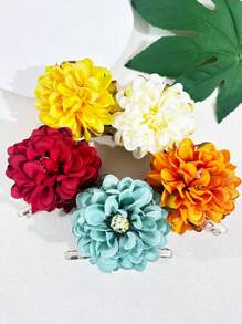 发夹 1 件女士仿花发夹，红色、橙色、米色、蓝色、黄色、牡丹色、黑色、灰色、透明，适合节日、派对、日常佩戴发饰优雅爪夹，学校用品，大学